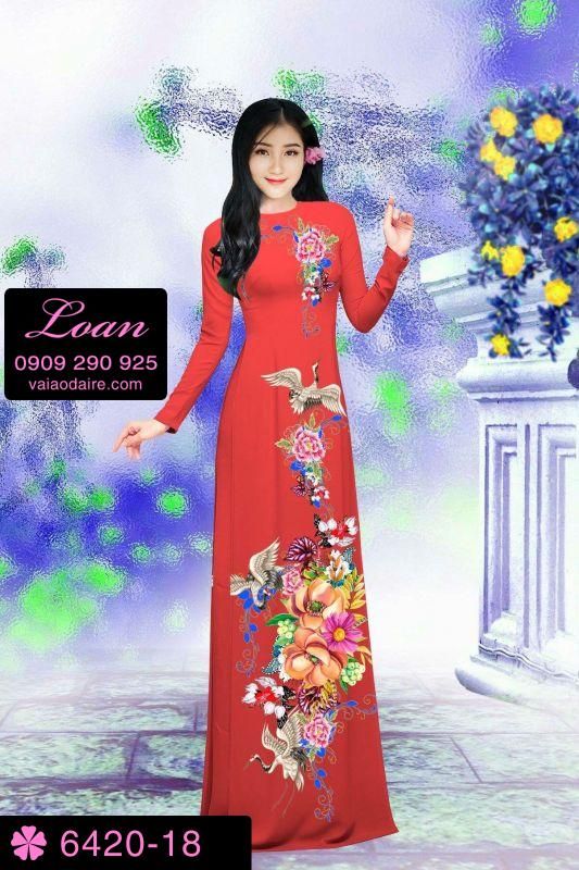 Vải áo dài chim Hạc