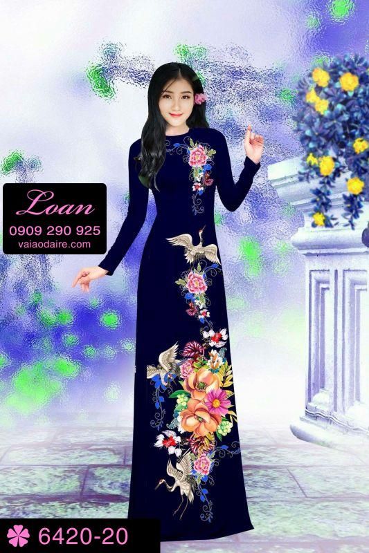 Vải áo dài chim Hạc