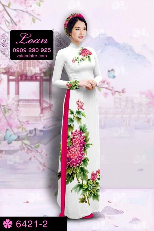 Vải áo dài hoa 3D