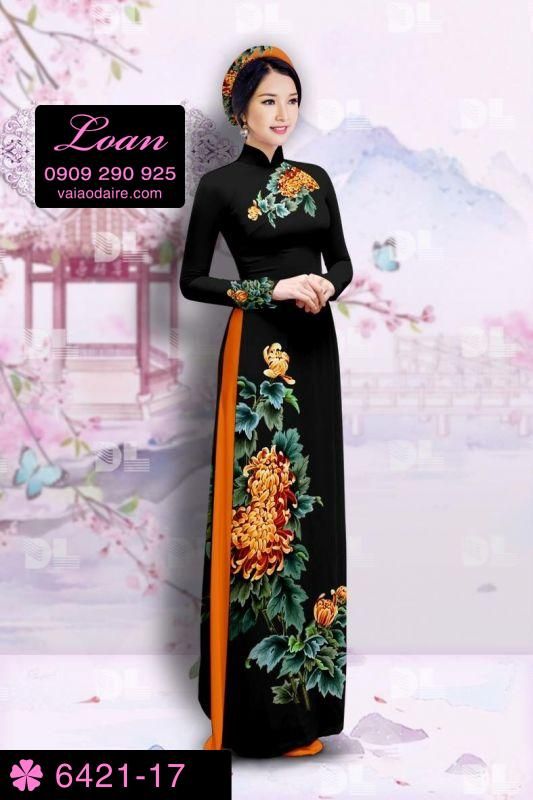 Vải áo dài hoa 3D