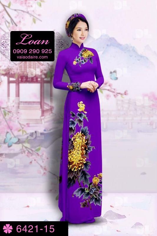 Vải áo dài hoa 3D