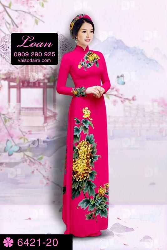 Vải áo dài hoa 3D
