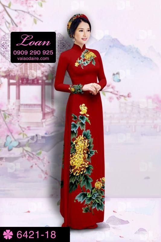 Vải áo dài hoa 3D