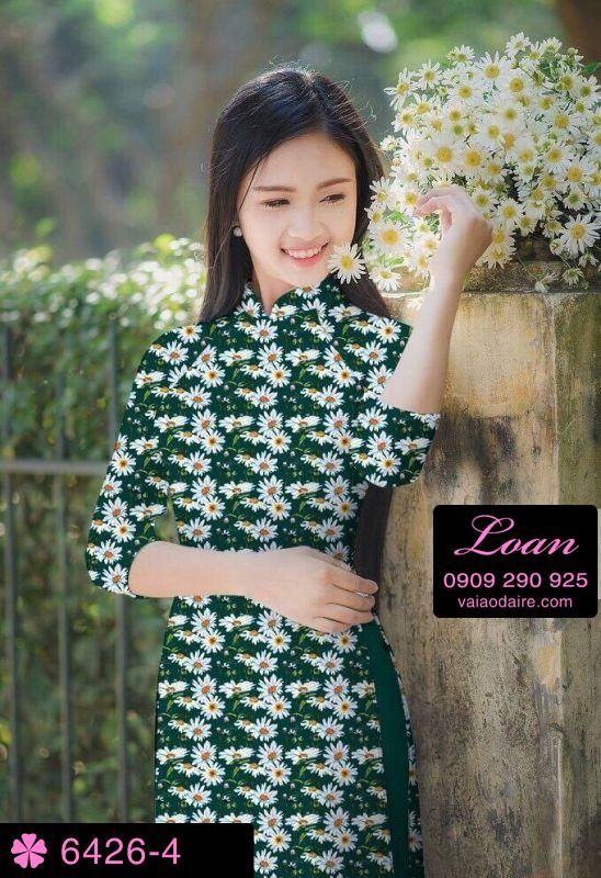 Vải áo dài hoa nhí