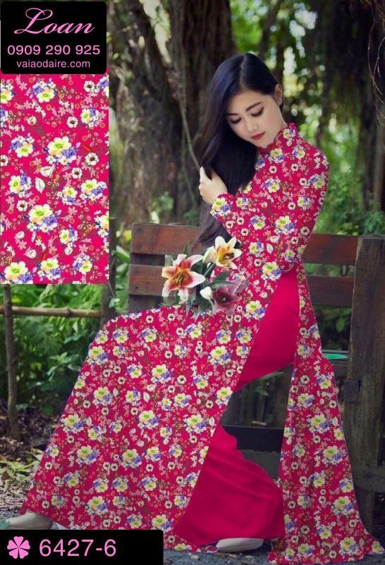 Vải áo dài hoa nhí