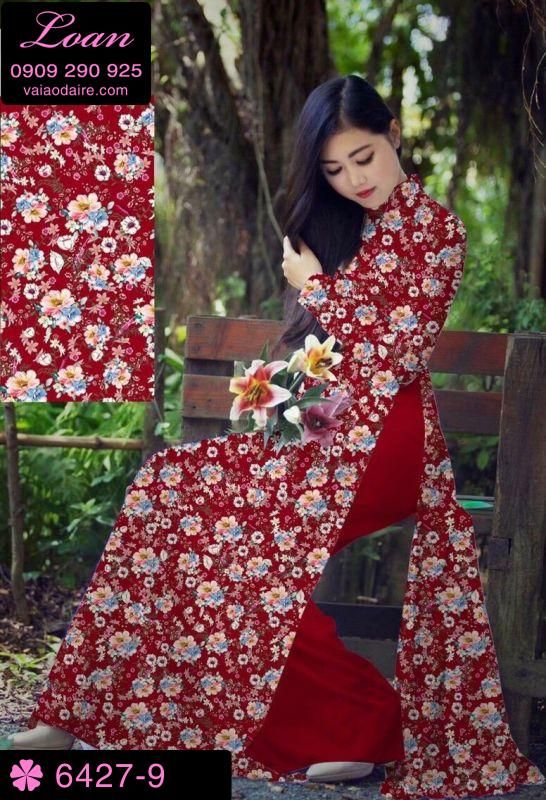 Vải áo dài hoa nhí