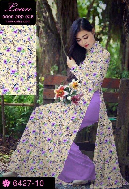 Vải áo dài hoa nhí