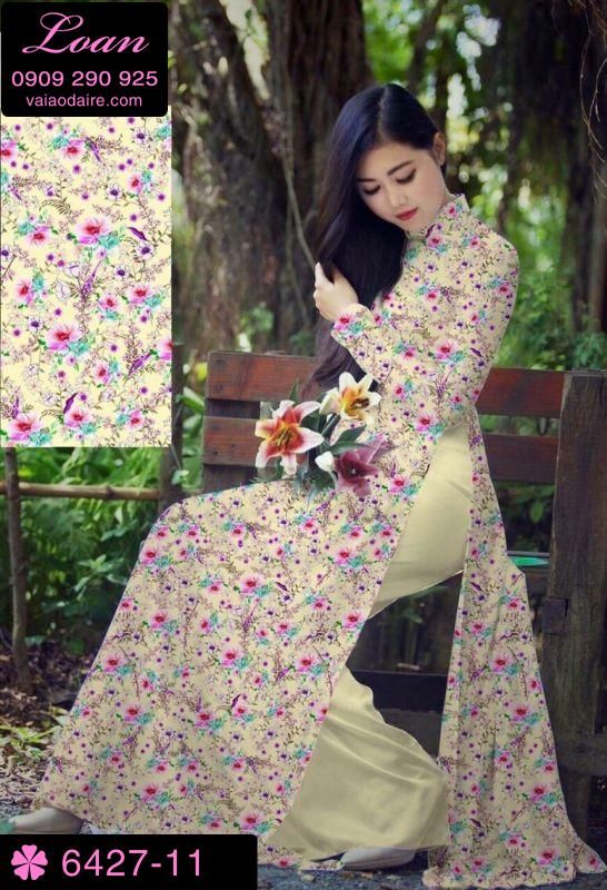 Vải áo dài hoa nhí