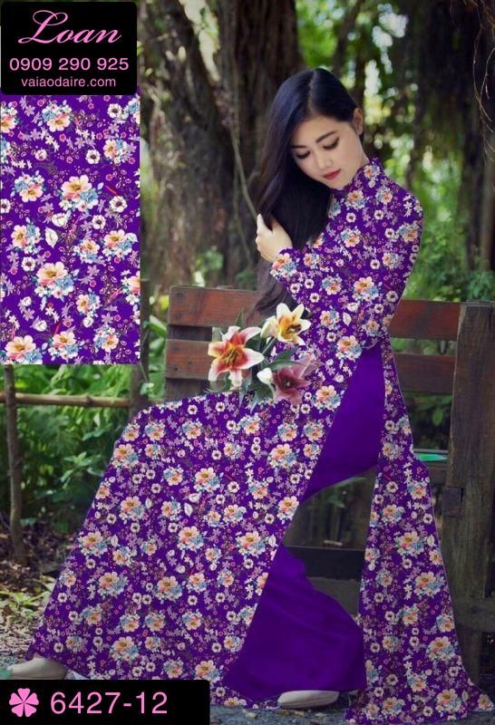 Vải áo dài hoa nhí