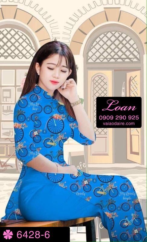 Vải áo dài hình xe đạp