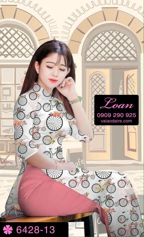 Vải áo dài hình xe đạp