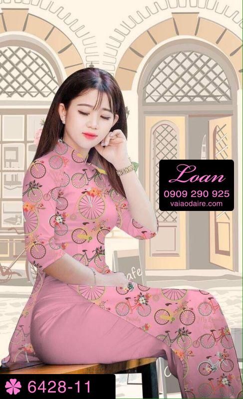 Vải áo dài hình xe đạp
