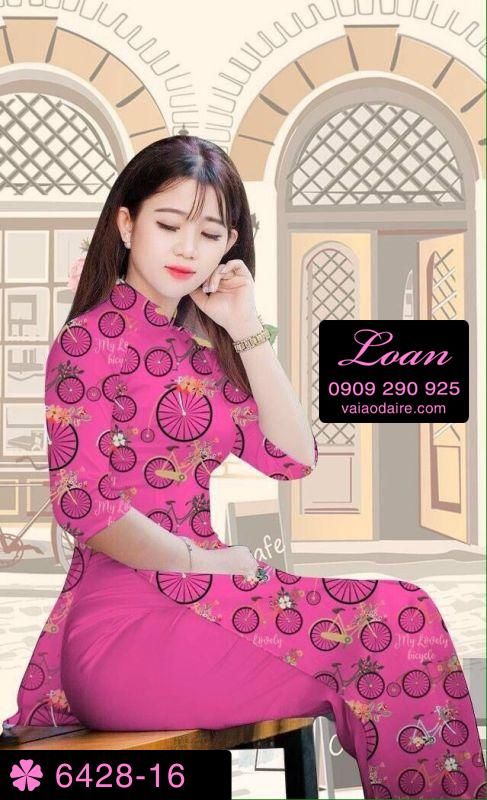 Vải áo dài hình xe đạp