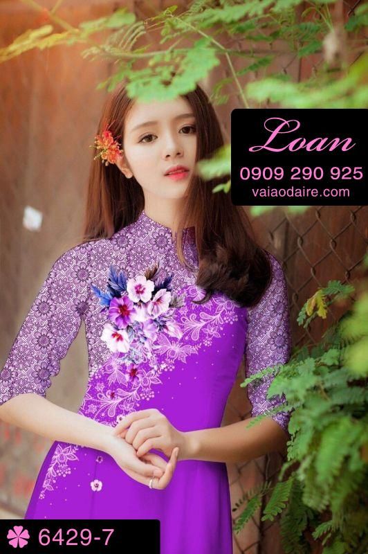 Vải áo dài hoa chạy dọc