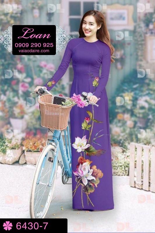 Vải áo dài hoa Sen