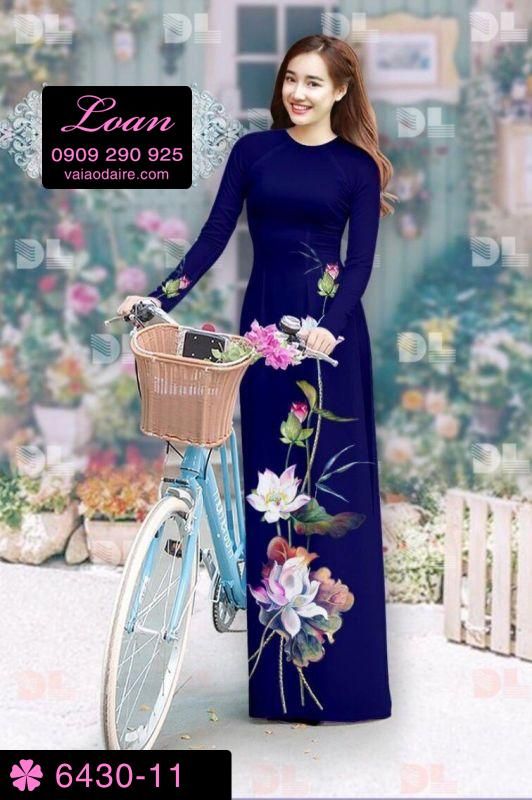 Vải áo dài hoa Sen