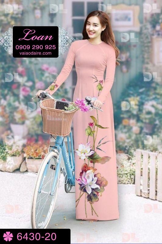 Vải áo dài hoa Sen