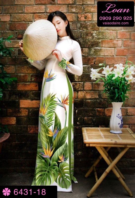 Vải áo dài hoa 3D Vải áo dài hoa 3D