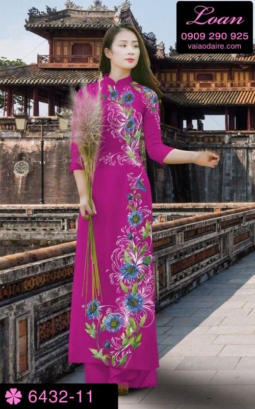 Vải áo dài hoa dây