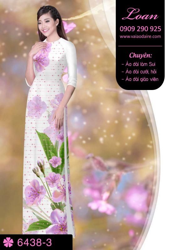 Vải áo dài hoa 3D