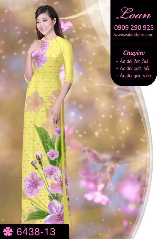 Vải áo dài hoa 3D