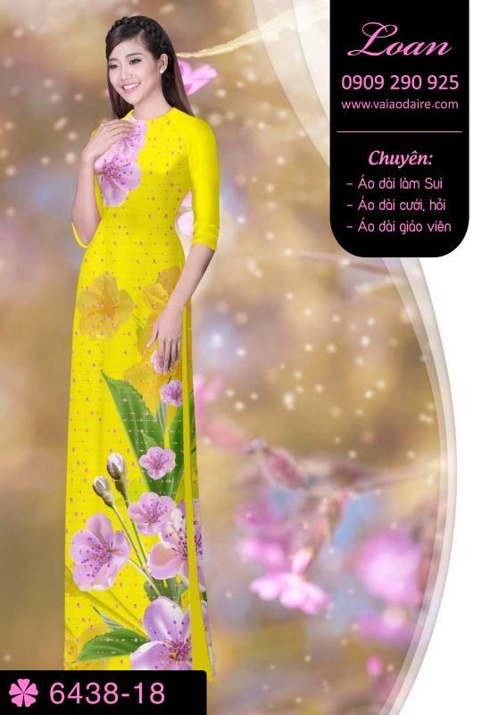 Vải áo dài hoa 3D