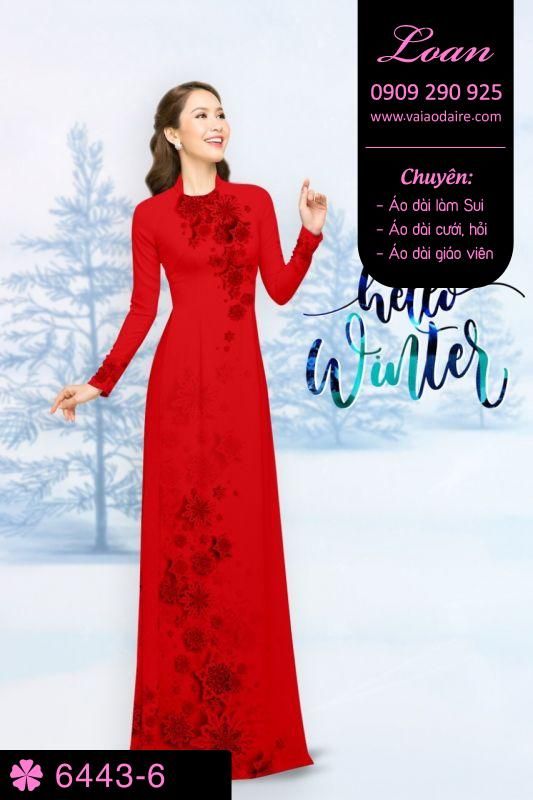 Vải áo dài hoa Noel Vải áo dài hoa Noel