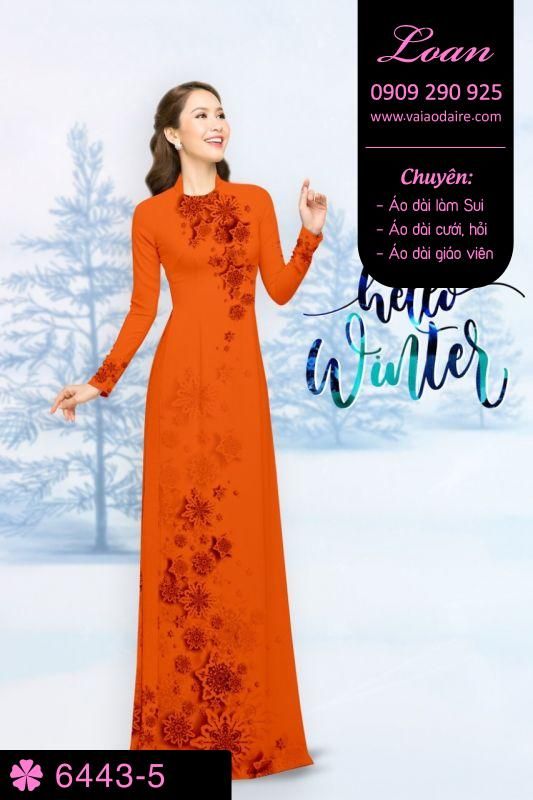 Vải áo dài hoa Noel Vải áo dài hoa Noel
