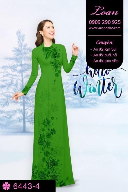 Vải áo dài hoa Noel Vải áo dài hoa Noel
