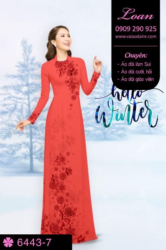 Vải áo dài hoa Noel Vải áo dài hoa Noel