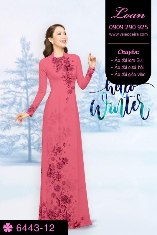 Vải áo dài hoa Noel Vải áo dài hoa Noel
