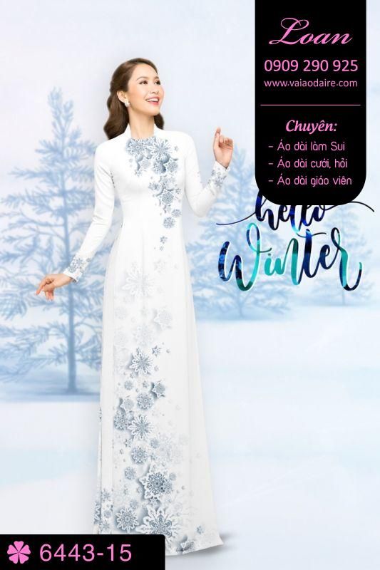 Vải áo dài hoa Noel Vải áo dài hoa Noel