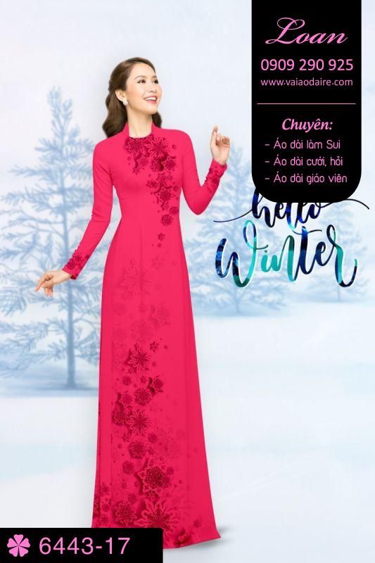 Vải áo dài hoa Noel Vải áo dài hoa Noel