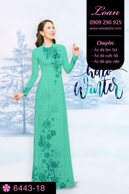 Vải áo dài hoa Noel Vải áo dài hoa Noel