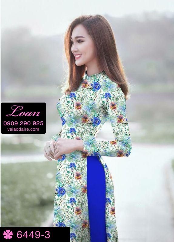 Vải áo dài hoa nhí
