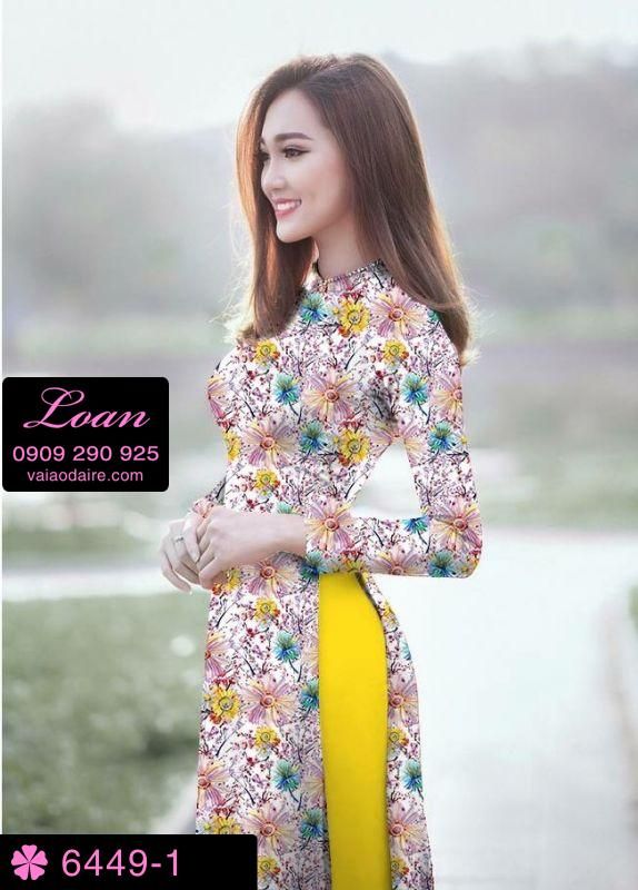 Vải áo dài hoa nhí