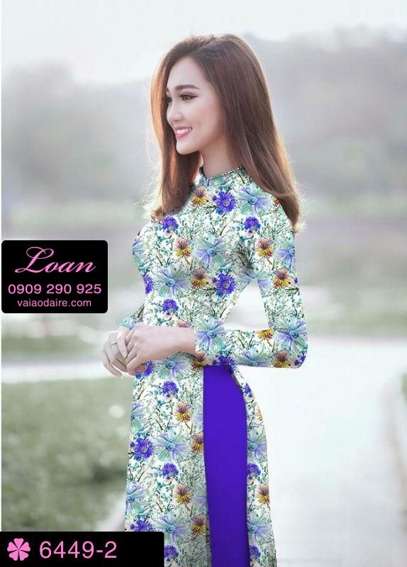 Vải áo dài hoa nhí