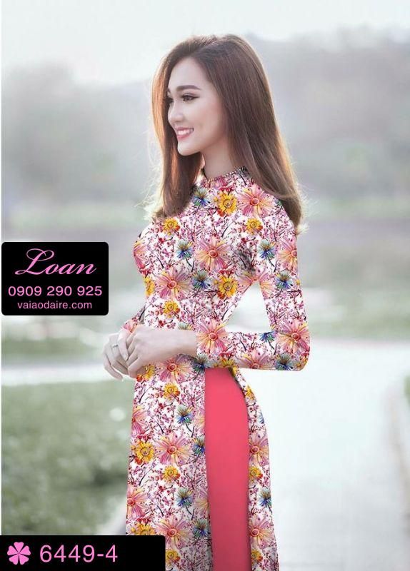 Vải áo dài hoa nhí
