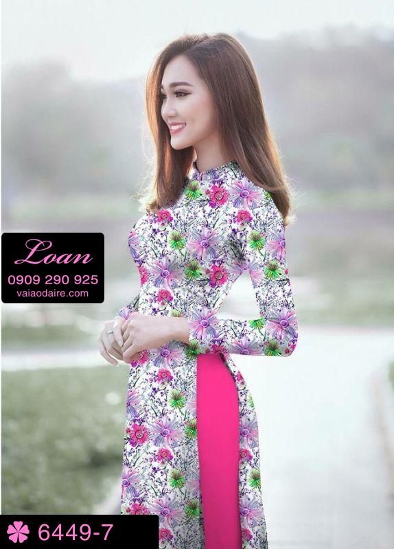Vải áo dài hoa nhí