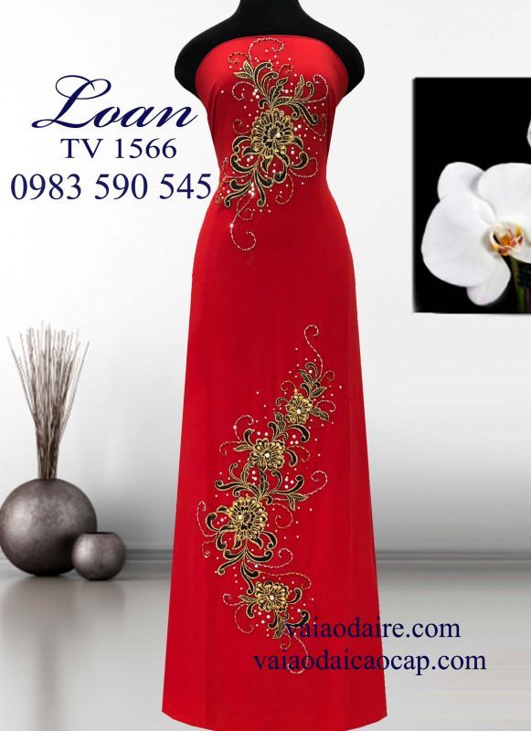 Vải áo dài kết hoa