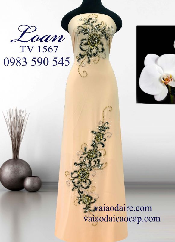 Vải áo dài kết hoa