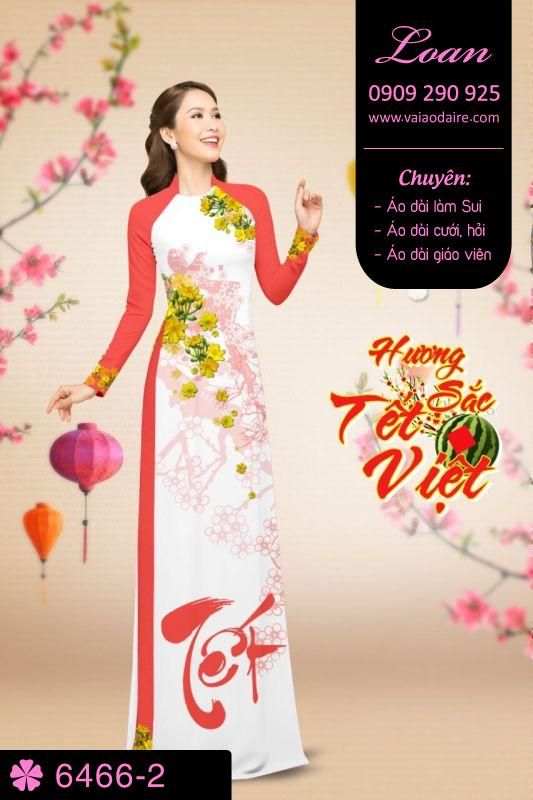 Vải áo dài hoa Mai tết