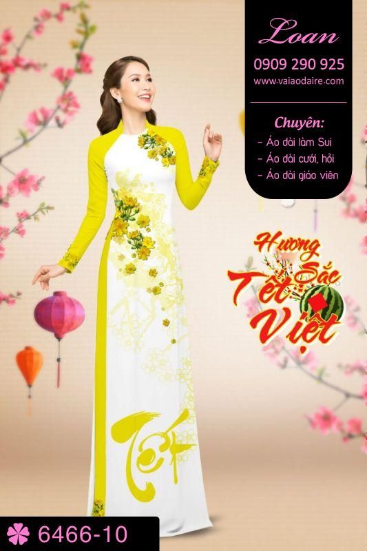 Vải áo dài hoa Mai tết