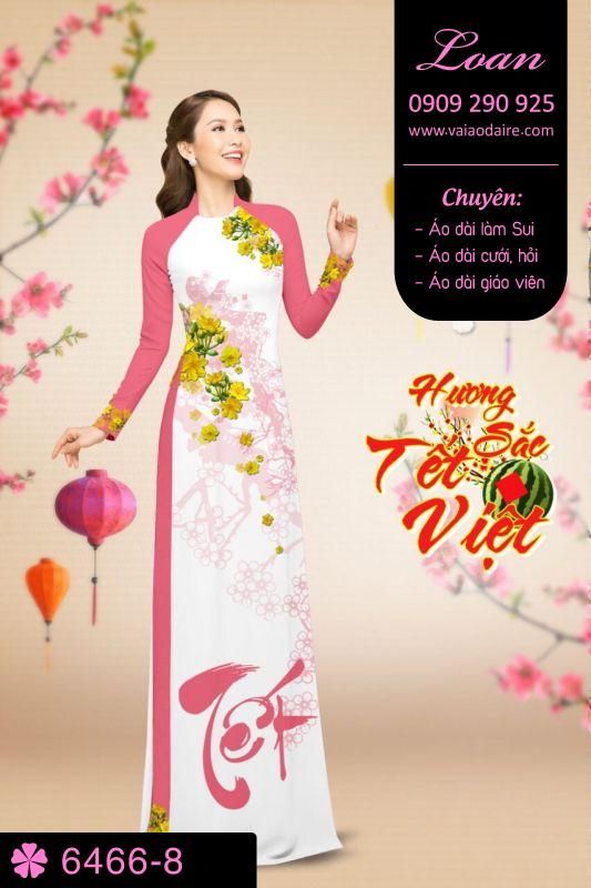 Vải áo dài hoa Mai tết