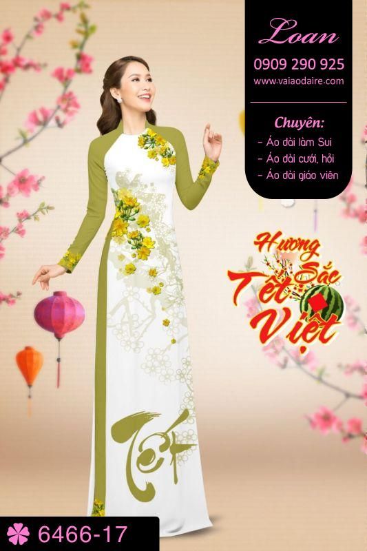 Vải áo dài hoa Mai tết