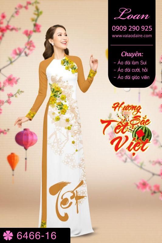 Vải áo dài hoa Mai tết