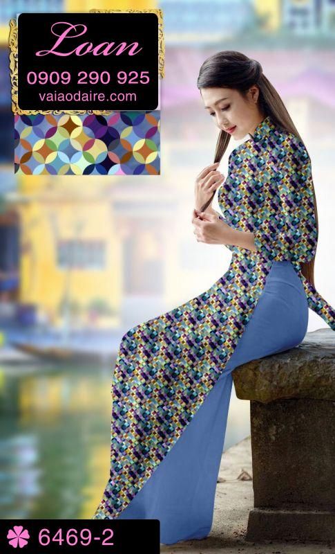 Vải áo dài hoa Đào Tết