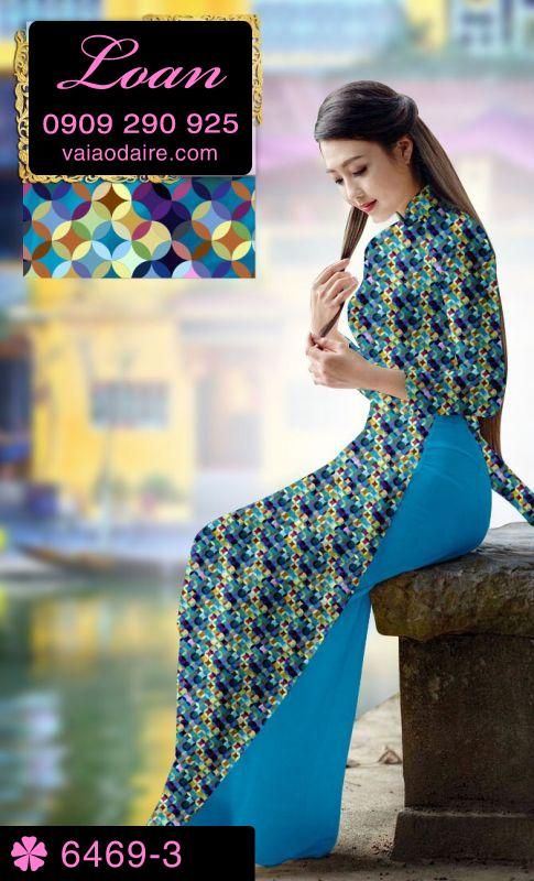 Vải áo dài hoa Đào Tết