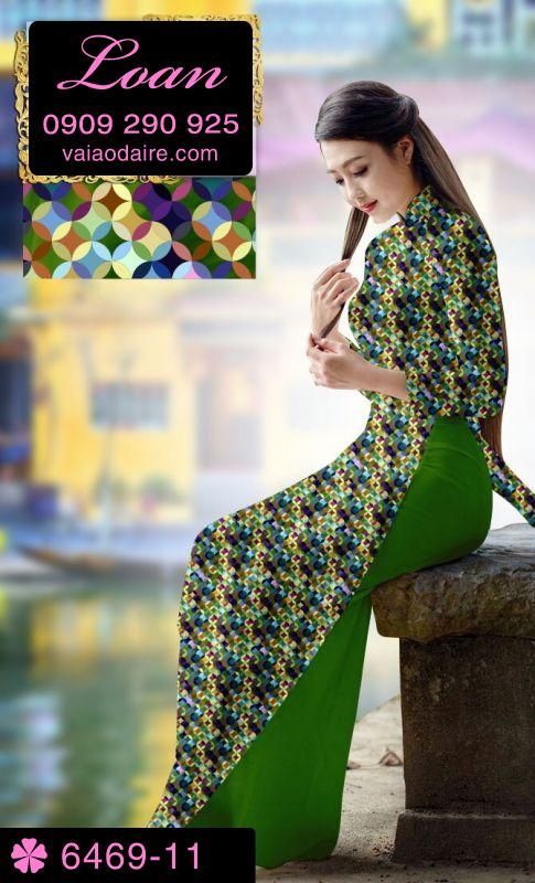 Vải áo dài hoa Đào Tết