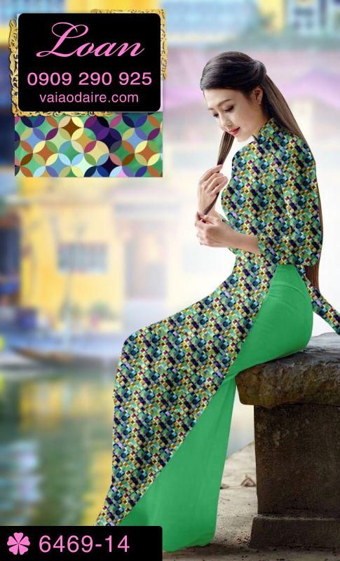 Vải áo dài hoa Đào Tết